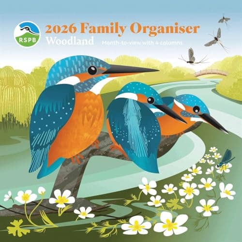 Image of Carousel Worldwide RSPB Household 2026 Wall Planner – Family Organiser, Monthly Planner, Large Write-On Layout