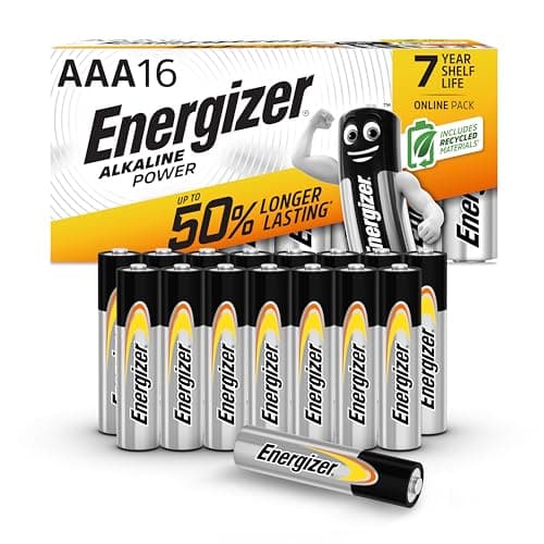 Image of Energizer Alkaline Power - AAA Batteries (16 Pack) - Triple A Battery 1.5V - Up To 50% Longer Lasting - For Everyday Devices - 100% Recyclable Packaging - 7 Year Shelf-Life [Amazon Exclusive]