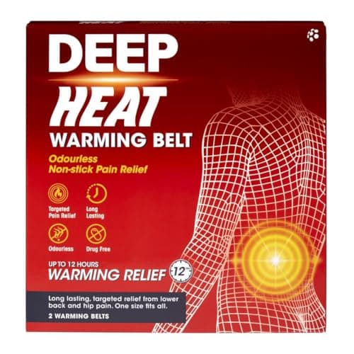 Image of Deep Heat Warming Belt, Long Lasting Pain Relief Heat Therapy (Pack of 2 Belts)