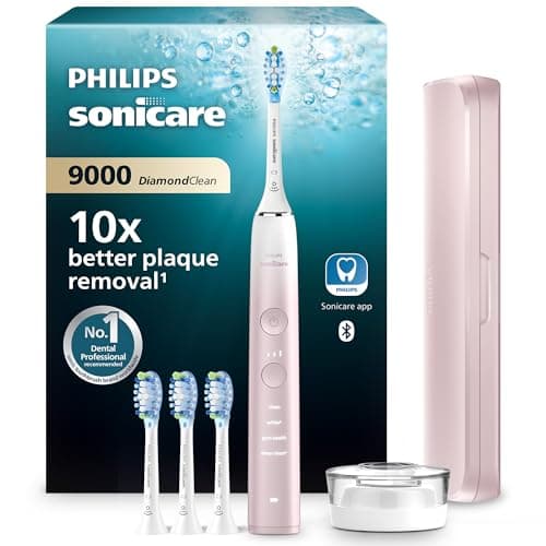 Image of Philips Sonicare DiamondClean 9000 Electric Toothbrush, Special Edition, Sonic Toothbrush with App, Pressure Sensor, 4 Brushing Modes, 3 Intensity Levels, Charging Stand, Pink, Model HX9911/79