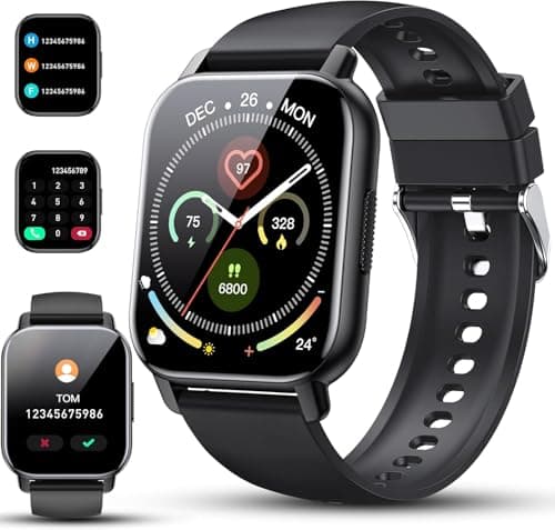 Image of Smart Watch for Men Women, 1.85" Bluetooth 5.3 Calling Touch Fitness Watch with Heart Rate/Sleep/Step Counter, New Smartwatch with 110+ Sports Modes, IP68 Waterproof Activity Tracker for Android iOS