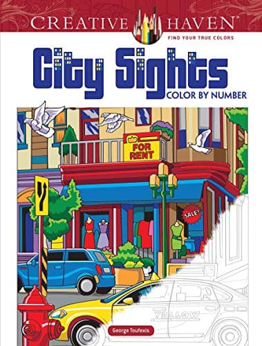 Image of Creative Haven City Sights Color By Number