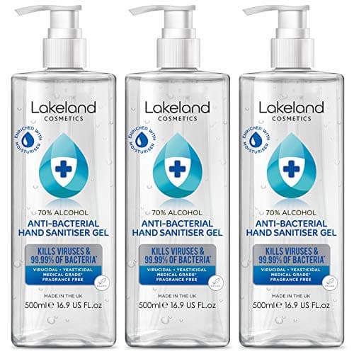 Image of Hand Sanitiser Gel 3 x 500ml with pump bottle - 70% Alcohol Surgical/Medical Grade - Anti-Bacterial Hand Hygiene Gel Rub, sanitizer.