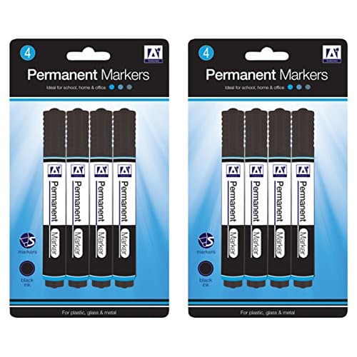 Image of Anker International Stationary Permanent Marker - Black (Pack of 4), PBLK/3