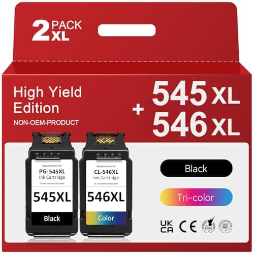 Image of PG-545 CL-546 Ink Cartridge Remanufactured for Canon 545 546 Ink Cartridge, Printer Ink 545 546 for Pixma TS3150 TS3350 TS3355 TS3100 TR4550 TR4551 iP2850 MX495 MG2950 MG3050 Printer (2 Pack)
