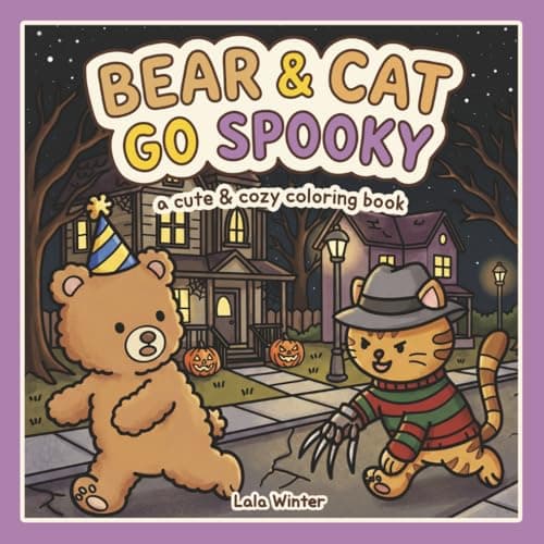 Image of Bear and Cat Go Spooky: A Cute and Cozy Coloring Book
