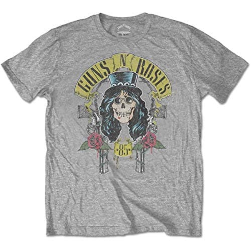 Image of Guns N' Roses Men's Slash '85 T-Shirt, Grey (Grey Grey), X (Size:X-Large)