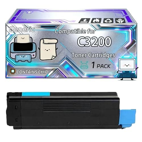 Image of C3200 Toner Cartridges Compatible for Okidata OKI C3200 C3200N Printers, With Chip, 3000 Pages, Vibrant Colours (1 Pack Cyan)