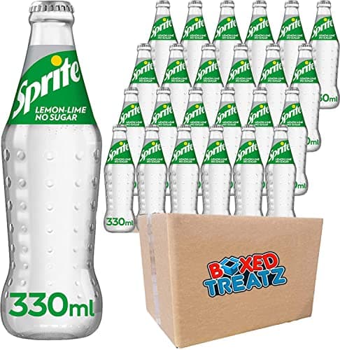 Image of Sprite Zero Sugar 330ml Glass Bottle Sprite Lemon & Lime In Glass Fresh Tasting Drink With No Sugar Or Calories 330ml x 24 Boxed Treatz