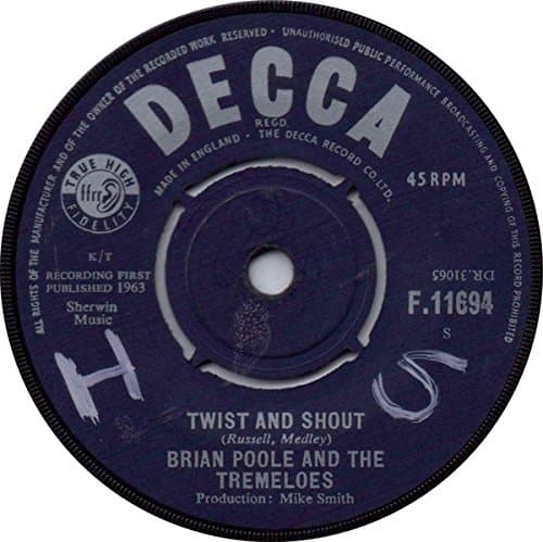 Image of TWIST AND SHOUT 7" (45) UK DECCA 1963