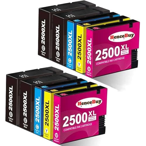 Image of HenceBuy 2500XL Ink Cartridges Compatible for Canon PGI-2500XL PGI-2500 2500 XL Ink Cartridges for Canon Maxify MB5150 MB5050 MB5155 MB5450 MB5350 MB5455 iB4150 Black Cyan Magenta Yellow - 10-Pack