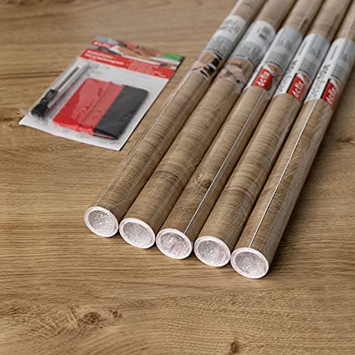 Image of 67.5cm x 2m (Pack of 5 + App Kit) d-c-fix RIBBECK OAK sticky back plastic vinyl wrap film (346-8147)