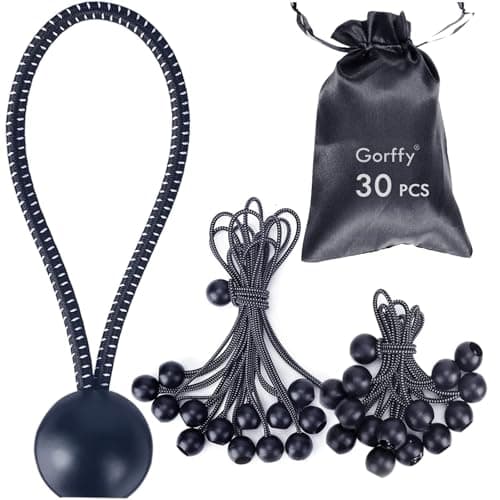 Image of Gorffy Bungee Cord With Balls - 30 Pcs Tarpaulin Bungee Balls 4.8" and 8.8", Heavy Duty Elastic Ties for Camping Tarp and Household Items