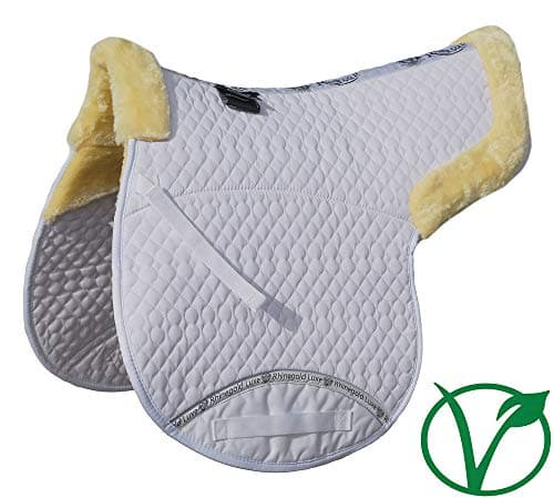 Image of Rhinegold Luxe Faux Fur Cotton Quilted Numnah - White/Natural - Pony