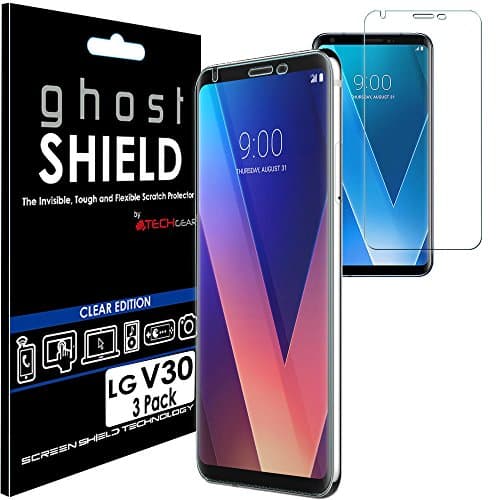 Image of TECHGEAR [3 Pack] Screen Protectors to fit LG V30 [ghostSHIELD Edition] Genuine Reinforced Flexible TPU Screen Protector Guard Covers with Full Screen Coverage inc Curved Screen