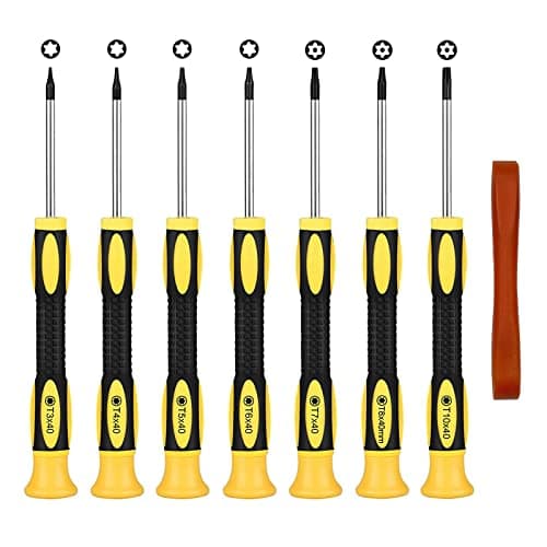 Image of Torx Screwdriver Set 7Pcs T3 T4 T5 T6 T7 T8 T10 Security Screwdriver Set Magnetic Screwdrivers Repair Kit with Pry Tool Compatible with PS5 PS4 PS3 Xbox One Xbox 360 MacBook