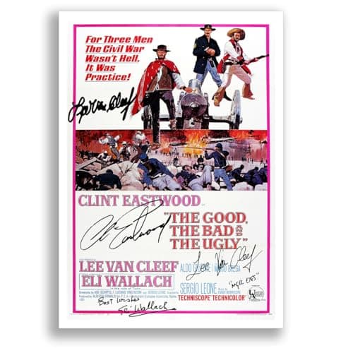 Image of The Man With No Name Dollars Trilogy All Movie Film Posters Cast Signed A4 Poster Photo Print Framed Autograph Gift The Good The Bad And The Ugly (The Good, the Bad and the Ugly A4 poster Only)