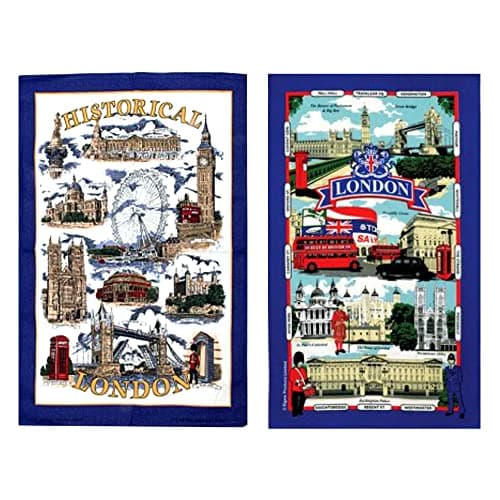 Image of Elgate London Tea Towels Set of 2 London & Street Names Historical London