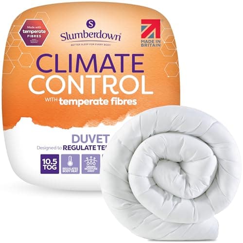 Image of Slumberdown Climate Control King Size Duvet 10.5 Tog - Climate-Adaptive All-Year Round King Quilt for Summer, Autumn & Winter | UK Made, Non-Allergenic, Washable (225 x 220cm)