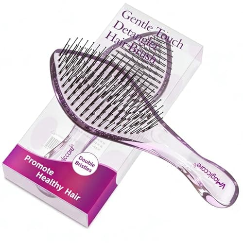 Image of VMAGIC Detangling Hair Brush Scalp Comb for Women Girls Men & Boys Use in Wet and Dry Hair Dual-Level Teeth for Effortless Detangling Long Lasting (PURPLE)