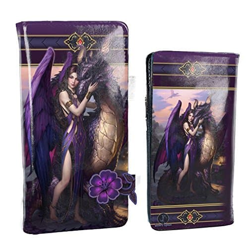 Image of Nemesis Now Dragon Sanctuary James Ryman Embossed Purse 18.5cm Purple, PU, One Size