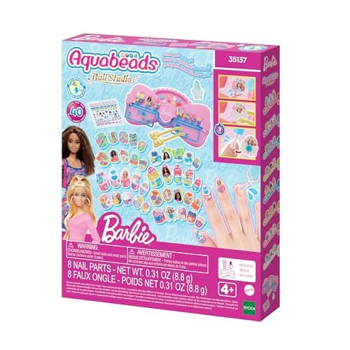 Image of Aquabeads - 35137 Barbie Nail Designer Kit - Arts & Crafts Bead Activity Toy