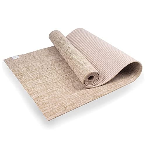 Image of Myga Jute Yoga Mat - Non Slip Exercise Mat for Yoga, Pilates, Meditation and Fitness - Eco Friendly Yoga Mat for Men and Women - Ideal for Home, Gym & Travel - White