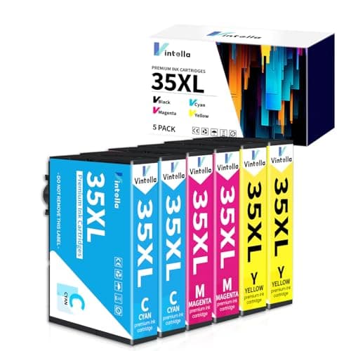 Image of Vintella Compatible 35XL Color Ink Cartridge Replacement for Epson 35XL Color Ink Cartridges Compatible with Epson WorkForce Pro WF-4720DWF 4725DWF 4730DTWF 4730DWF 4740DTWF 4740DWF Printer (6-Pack)