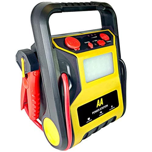 Image of AA Power Station - Car Jump Starter Tyre Inflator AA1678 - Petrol Vehicles up to 2.5L and Diesels 1.6L - LED Light, 60cm Hose USB Output, YELLOW