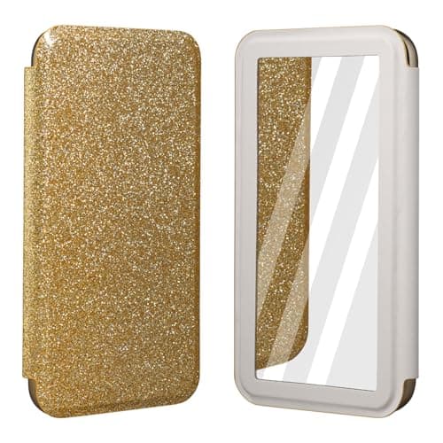 Image of Keallce Luxury Bling Glitter Case for iPhone 16 Pro Max with Mirror, Magnetic Closure Folio Case, Electroplating Process, Anti Scratch Tech, Cute Sparkly for Women and Girls, 6.9"
