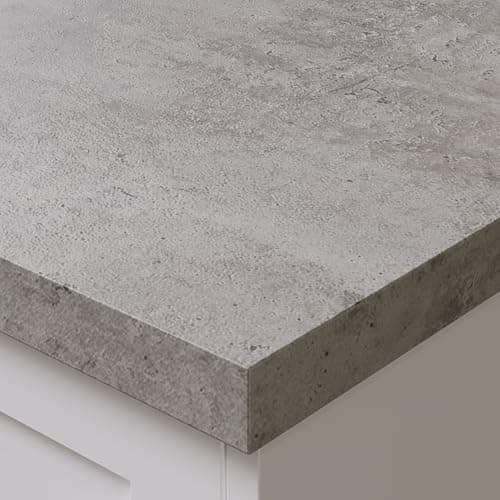 Image of Bushboard Omega Modern Cement Square Edge Laminate Kitchen Worktop 4100 x 620 x 38mm, Cement Effect Laminate Surface, Extra Length Countertop for Kitchen Projects