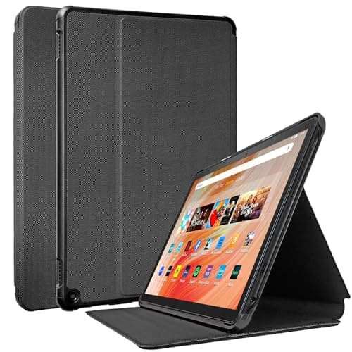 Image of TOKILO Soft PU Leather Case for Amazon Fire HD 10 Tablet (13th Gen, 2023 Release), Adjustable Stand, Auto Wake/Sleep, Black