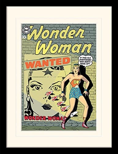 Image of DC Comics Wonder Woman 30 X 40 cm "Wanted" Mounted And Framed Print