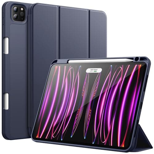 Image of JETech Case for iPad Pro 11 Inch (2022/2021/2020 Model) with Pencil Holder, Support 2nd Pencil Charging, Slim Tablet Cover with Soft TPU Back, Auto Wake/Sleep (Deep Navy)