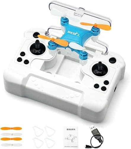 Image of Mini Drone, Pocket Remote Control Drone Easy Stunt Flights with 360° Flips & Altitude Hold, LED Lights & Propeller Guards, Indoor/Outdoor Beginner-Friendly RC Quadcopter (Blue)