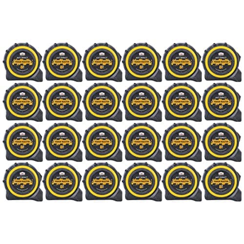 Image of TOUGH MASTER Strong DIY8m/26ft Metric/Imperial Lightweight Belt Clip Tape Measure 25mm Wide Impact Resistant For Carpenters, Plumbers, Electricians (24)