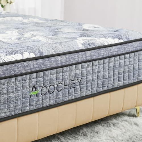 Image of Acochey King Mattress, 10 Inch Cool Memory Foam Individually Pocket Sprung Mattress for Enhanced Pressure Relief and Spinal Alignmentf, Hybrid Mattresses in a Box-150x200x25cm