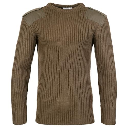 Image of Fort Men's 120 Crew Neck Combat Jumper, Olive Green, S UK