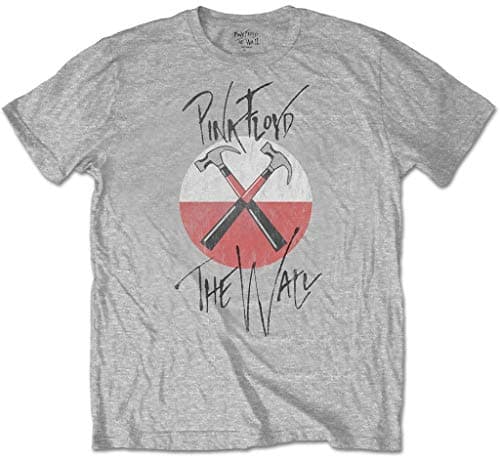 Image of Pink Floyd 'The Wall Faded Hammers Logo' T-Shirt (Small) Grey