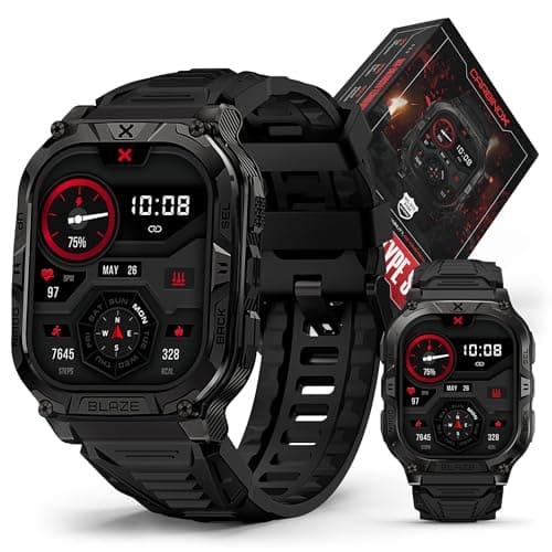 Image of CARBINOX Blaze Smart Watch with GPS – Rugged Fitness Trackers, IP69K Waterproof, 170+ Sports Modes, Gorilla Glass, Make/Receive Calls, Android & iOS Compatible