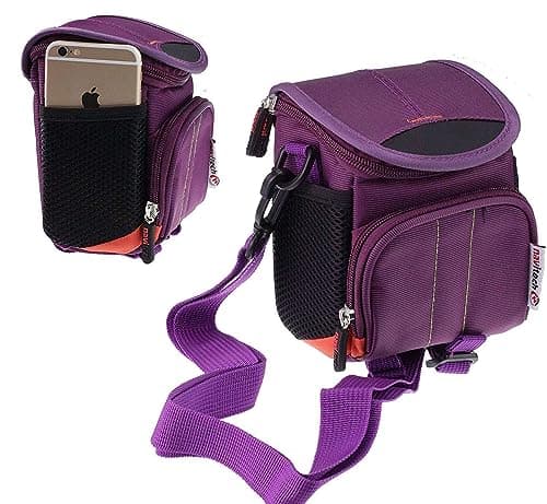 Image of Navitech Purple Camera Shoulder Bag Compatible with Sony ZV-1 II Compact Vlogger Camera