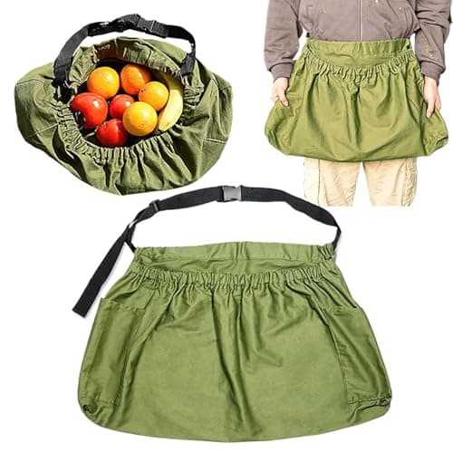 Image of Oaygat Garden Apron Waist Apron Gardening Half Apron Canvas Gardening Apron Wear-Resistant Garden Tools Belt Garden Harvest Apron Picking Apron Weeding Waist Belt Pouch Kitchen Apron for Men and Women