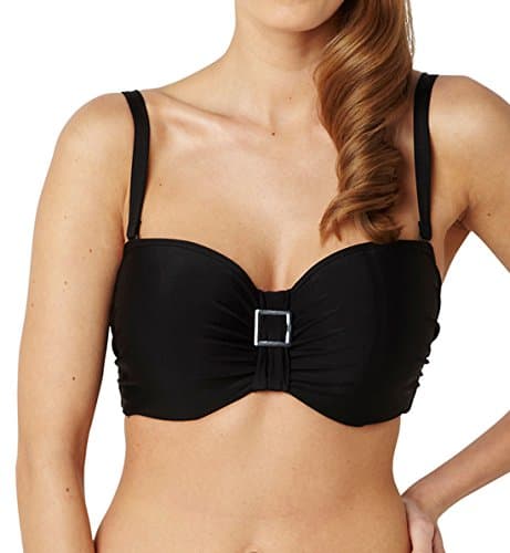 Image of Panache Women Anya Bandeau Bikini Top, Black, 32D