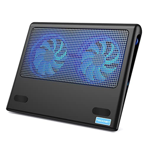 Image of TECKNET Laptop Cooling Pad, 12"-16" Laptop Cooler with 2 Quiet Fans, Ergonomic Comfort Gaming Laptop Cooling Stand, Speed Adjustable Cooling Pad