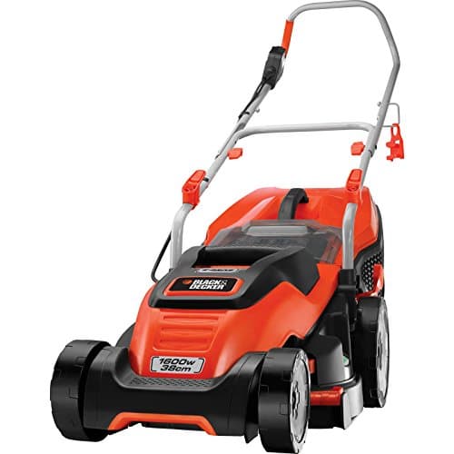 Image of Black & Decker EMAX38i-GB Lawnmower with Compact and Go, Orange, 77x42x150 cm