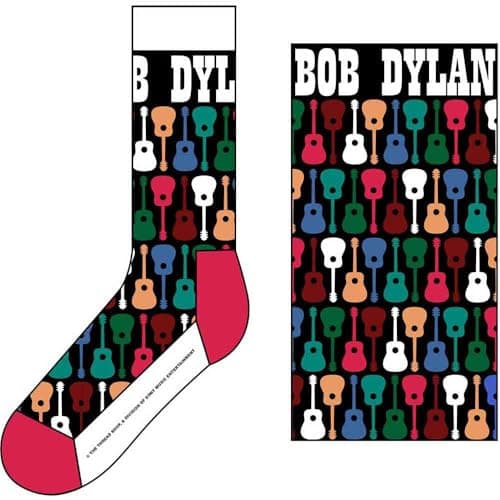 Image of Bob Dylan Unisex Adult Guitar Ankle Socks (7 UK-11 UK) (Black/White/Pink)