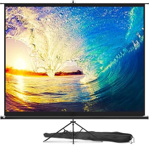 Image of PropVue Projector Screen with Stand 100-120 inch - Indoor and Outdoor Projection Screen for Movie or Office Presentation - Adjustable from 16:9 to 4:3 HD Premium Wrinkle-Free Tripod Screen
