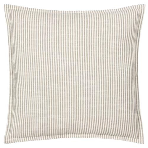Image of Yard furn Truro Striped Cushion Cover – Classic Stripe 100% Cotton Slub Texture Oxford Edge Decorative Case (Natural – 45x45cm)