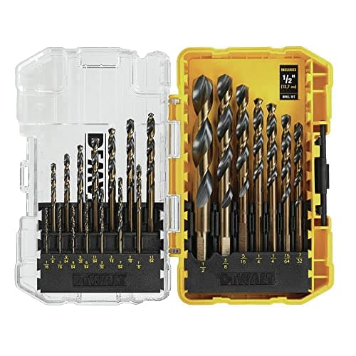 Image of DEWALT Drill Bit Set, 21-Piece, 135 Degree Split Point, 31 Degree Helix, Black Oxide Coated, For Plastic, Wood and Metal (DWA1181)