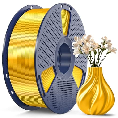 Image of SUNLU Silk PLA+ Filament, Shiny Metallic Silk 3D Filament 1.75mm, High Strength PLA Plus 3D Printer Filament, 1KG Spool, Light Gold
